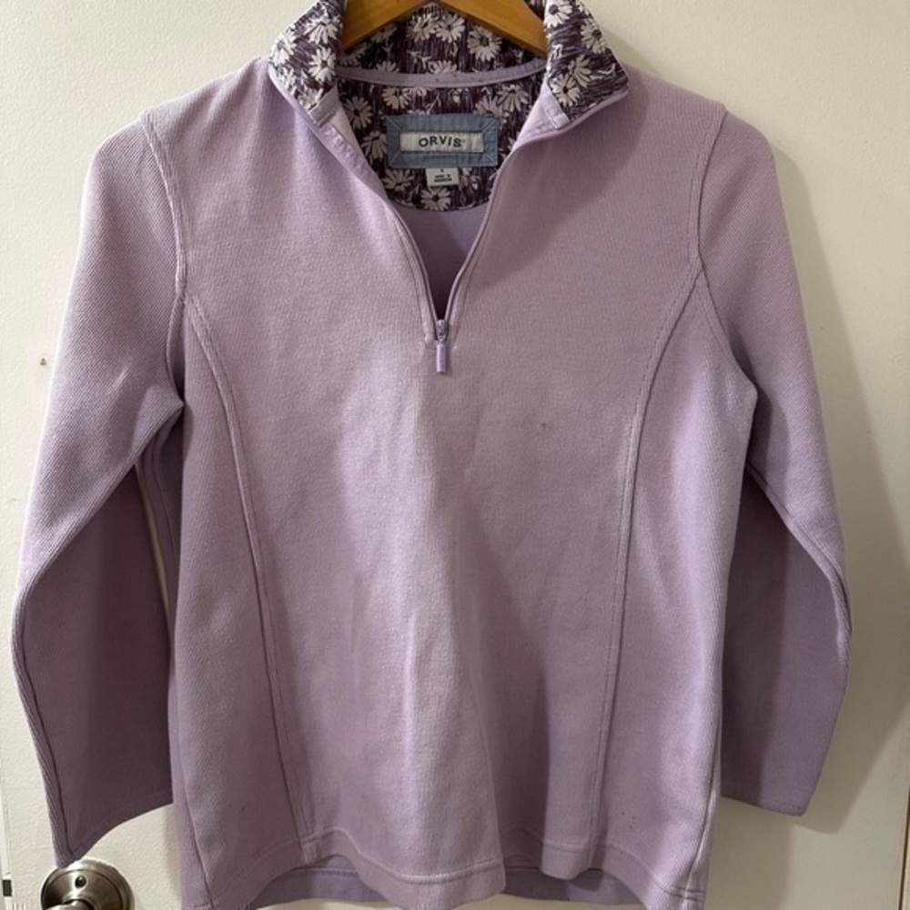 Orvis Purple Quarter Zippered Pullover Sweater Women Small